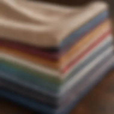Sustainable Fabric Selection Close-up of sustainable fabric swatches for furniture