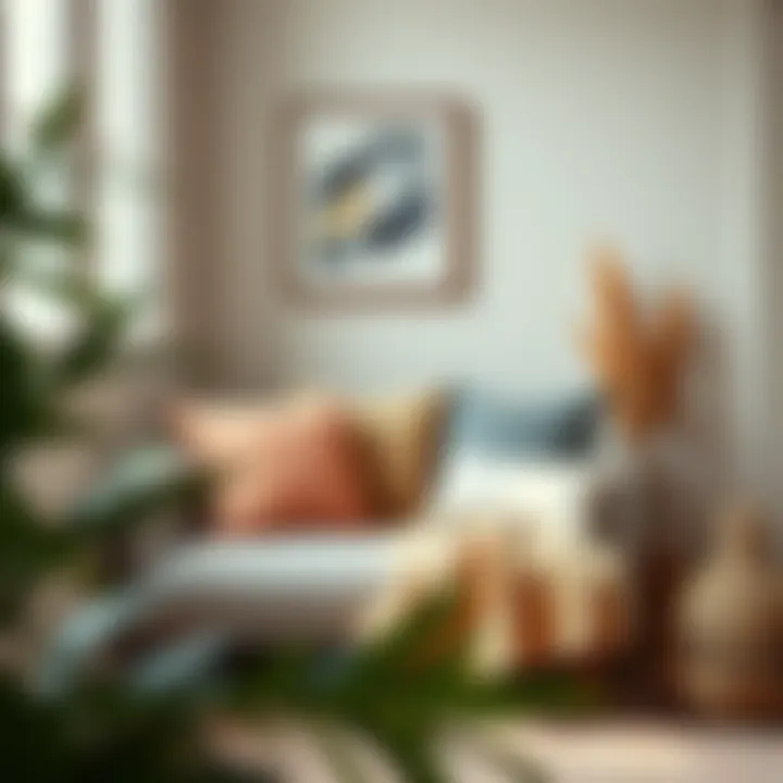 Cozy reading nook adorned with decorative pillows and a warm throw blanket