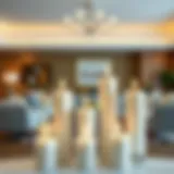 Elegant arrangement of battery-operated pillar candles in a modern living room