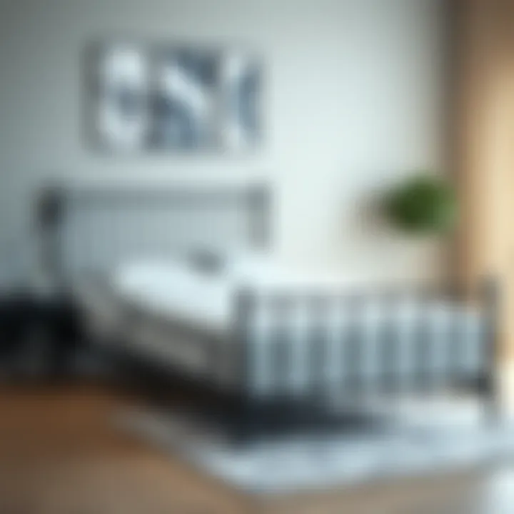 Elegant black metal kingsize bed frame showcasing modern design