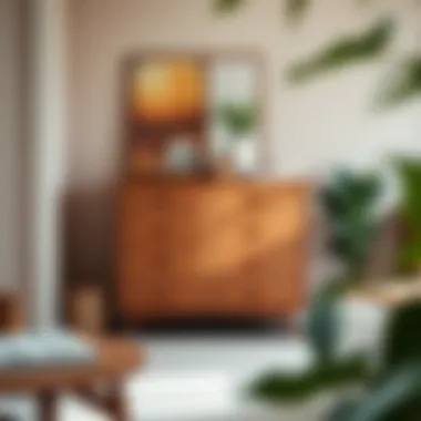 Stylish Brown Chest of Drawers with Contemporary Decor Stylish brown chest of drawers paired with contemporary decor