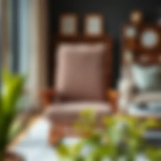 Elegant Corduroy Rocking Chair Cushion in Modern Décor Elegant corduroy rocking chair cushion in a modern living room setting