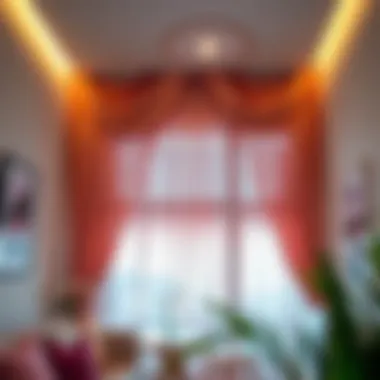 Stylish installation of decorative fabric drapes in a corner