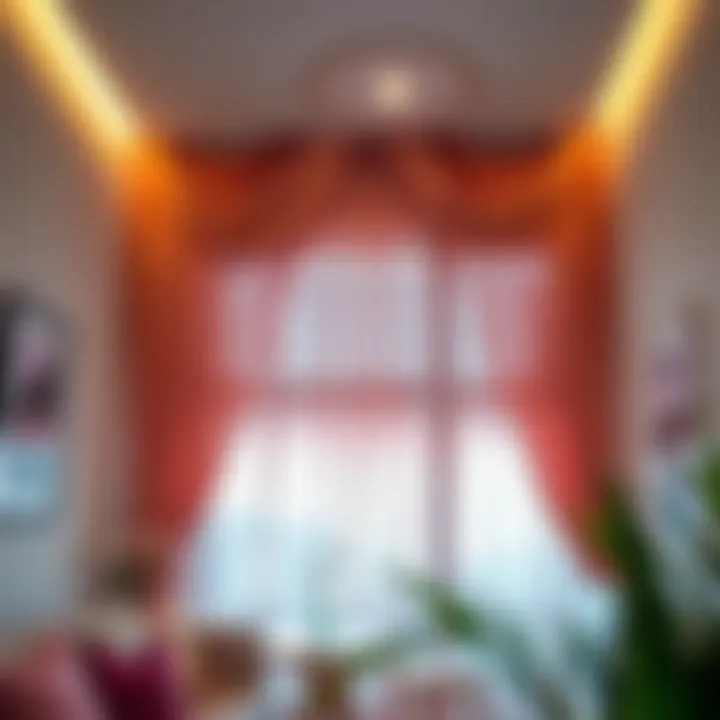 Stylish installation of decorative fabric drapes in a corner