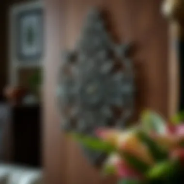 Artisan-crafted metal wall mount with intricate patterns