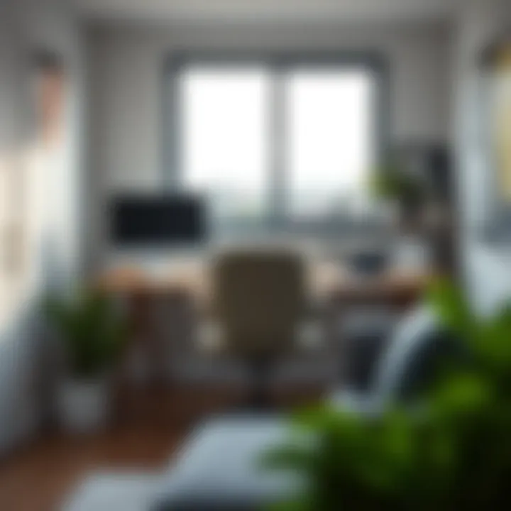 Contemporary workspace featuring a modern desk chair