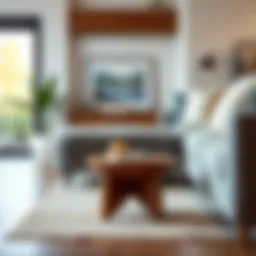 Stylish extra small end table in a modern living room setting