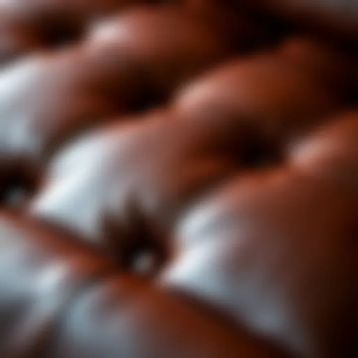 Close-up of luxurious leather texture showcasing quality