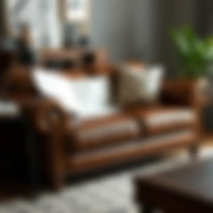 Practical care tips displayed on a leather loveseat