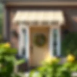Elegant front door sun shade enhancing curb appeal
