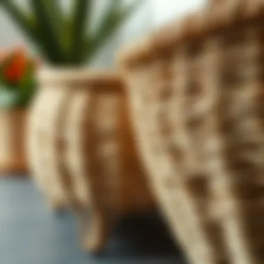 Close-up of eco-friendly materials used in basket design