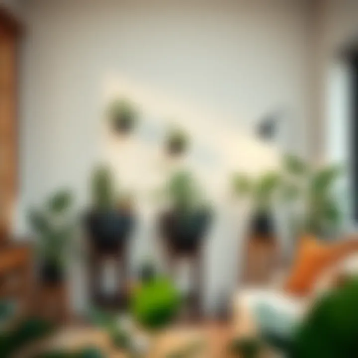 Elevated Planters in a Cozy Living Space Practical arrangement of elevated planters in a cozy living space