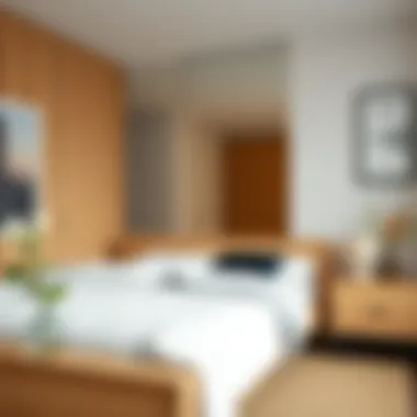 Stylish light wood bed in a cozy urban apartment