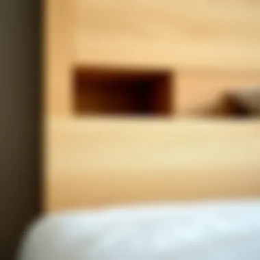 Close-up of light wood bed showcasing craftsmanship and finish