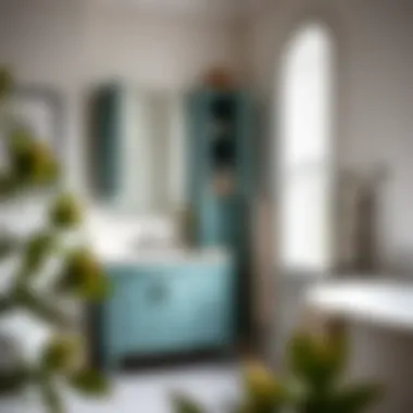 Stylish bathroom featuring a well-organized mirror cupboard.