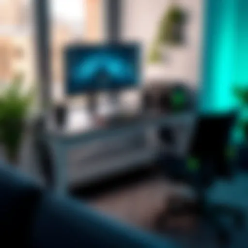 Sleek electric gaming desk showcasing ergonomic design