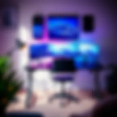 Stylish gaming setup featuring an electric desk