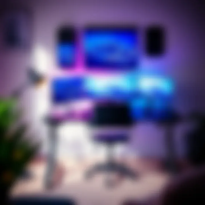 Stylish gaming setup featuring an electric desk