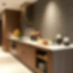 Sleek modular kitchen countertop showcasing smart storage solutions