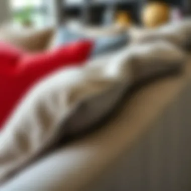 Close-up view of premium fabric and texture of furniture