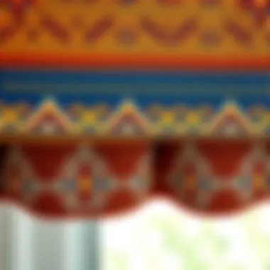 Close-up of Nautica valance fabric showcasing pattern and texture