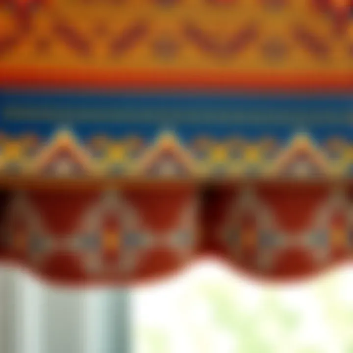 Close-up of Nautica valance fabric showcasing pattern and texture