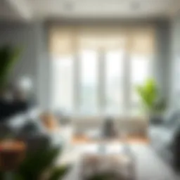 Elegant Nautica valance in a modern living room setting