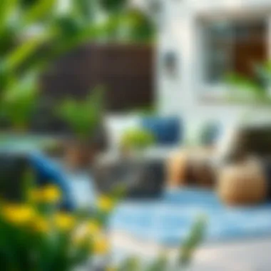 Stylish outdoor rug complementing garden decor