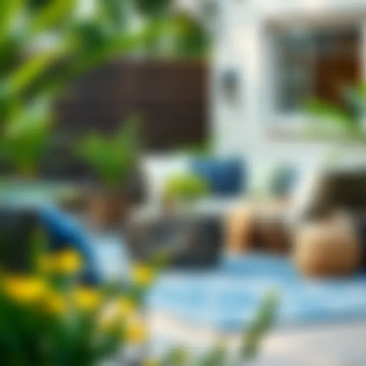 Stylish outdoor rug complementing garden decor