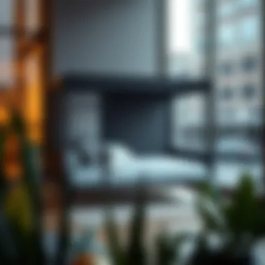 Modern Aesthetic of Portable Youth Bed Stylish portable youth bed in a modern urban setting