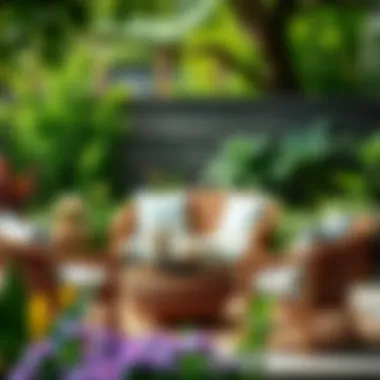 Versatile rattan furniture in a contemporary garden setting