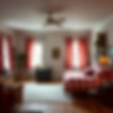 Cozy Bedroom with Rustic Decor Cozy bedroom featuring red and white buffalo check curtains complementing rustic decor