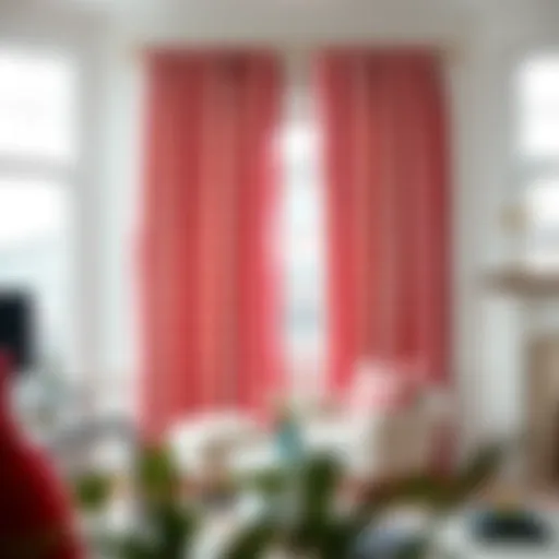 Elegant Red and White Buffalo Check Curtains Elegant red and white buffalo check curtains in a modern living room setting