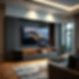 Sleek modern entertainment center with integrated technology