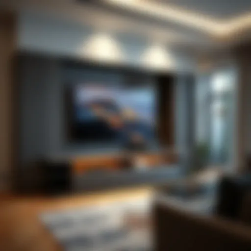 Sleek modern entertainment center with integrated technology