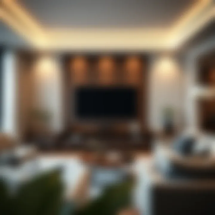 Stylish living room featuring a well-designed entertainment unit