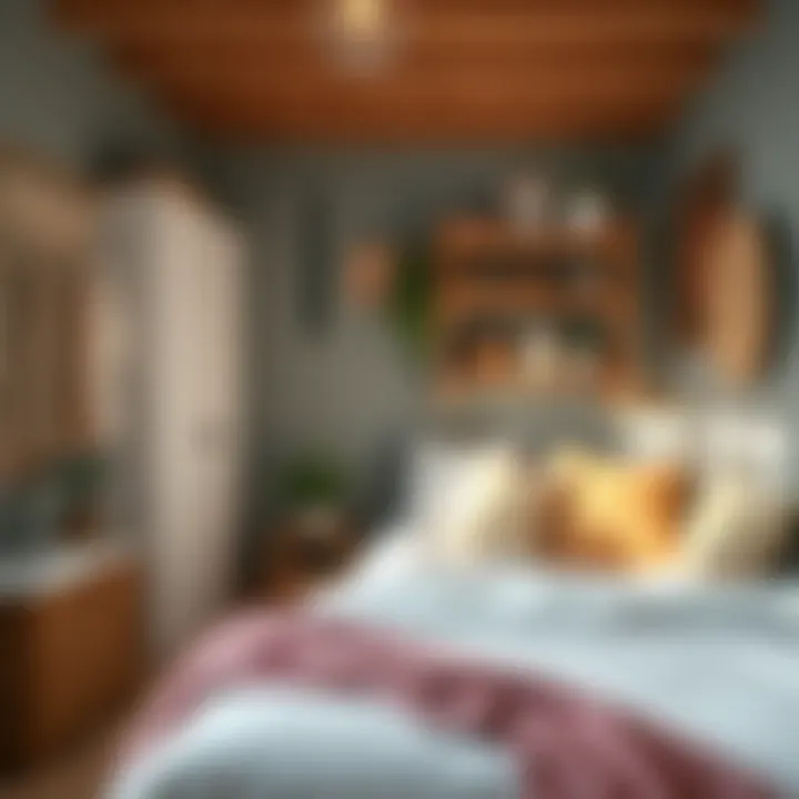 Maximized space with smart storage solutions in a boho room