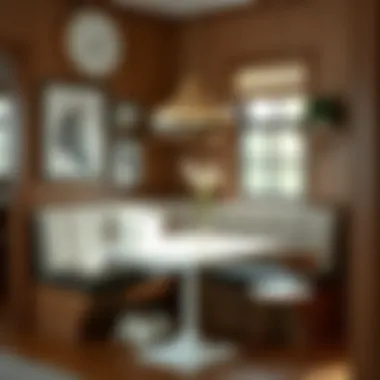 Stylish Corner Booth for Space Efficiency Stylish corner booth seating maximizing small kitchen space