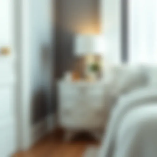 Elegant Small White Round Nightstand Elegant small white round nightstand with intricate detailing