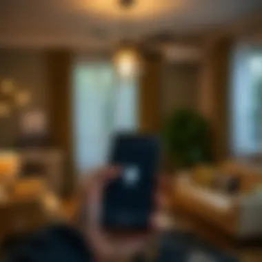 Smartphone app controlling smart lighting