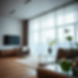 Elegant stainless steel curtain track installed in a modern living space