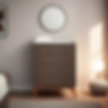 Modern tall changing table dresser with sleek design