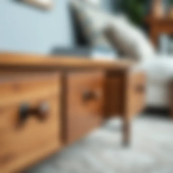 Close-up of drawer details showcasing craftsmanship and design