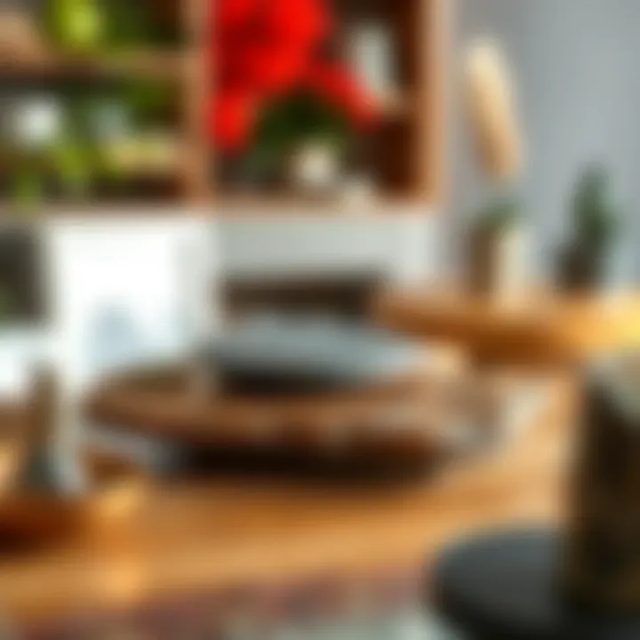 Diverse materials used in floating table construction