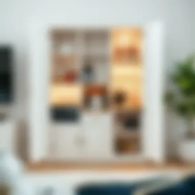 Functional Storage in the White Mini Bar Cabinet Functional white mini bar cabinet with ample storage solutions