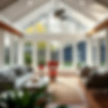 Completed Sunroom Enhancing Urban Living Illustration of a completed sunroom enhancing a residential property