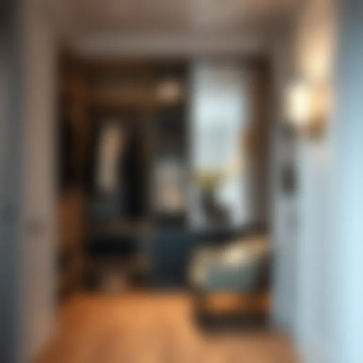 Sophisticated Design of an Entrance Closet Elegant entrance closet with modern design elements