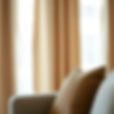 Close-up of grommet details on high-quality fabric curtains