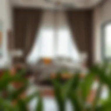 Stylish bedroom adorned with modern extra wide grommet curtains