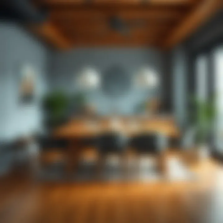 Cozy Dining Area with Gray and Wood Elements Cozy dining area featuring gray and wood elements